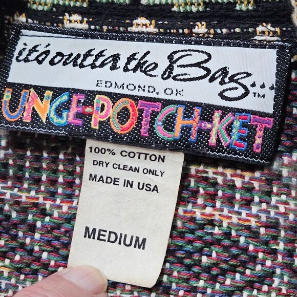 Unge-Potch-Ket Medium Tapestry Jacket By Its Outta The Bag, Birds Black Artsy - Picture 9 of 9